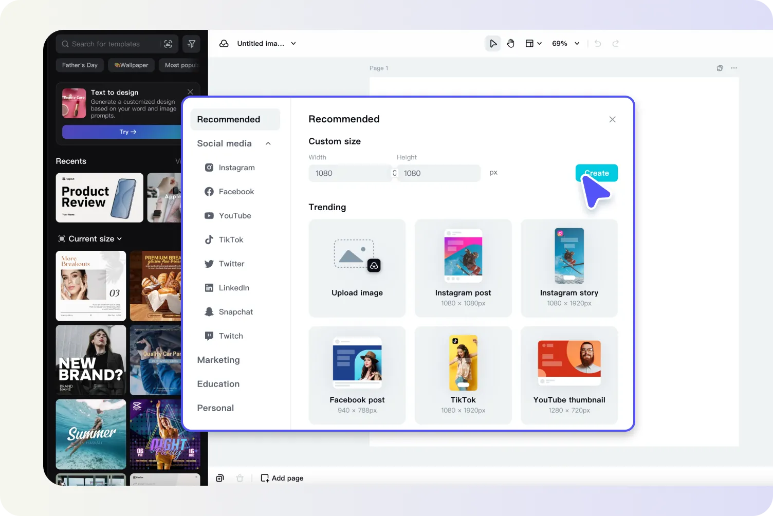 png resizer tool pippit AI