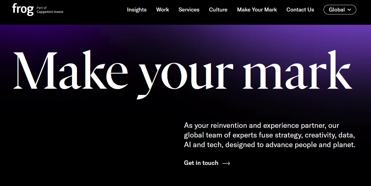 Frog Design UI/UX Design company website
