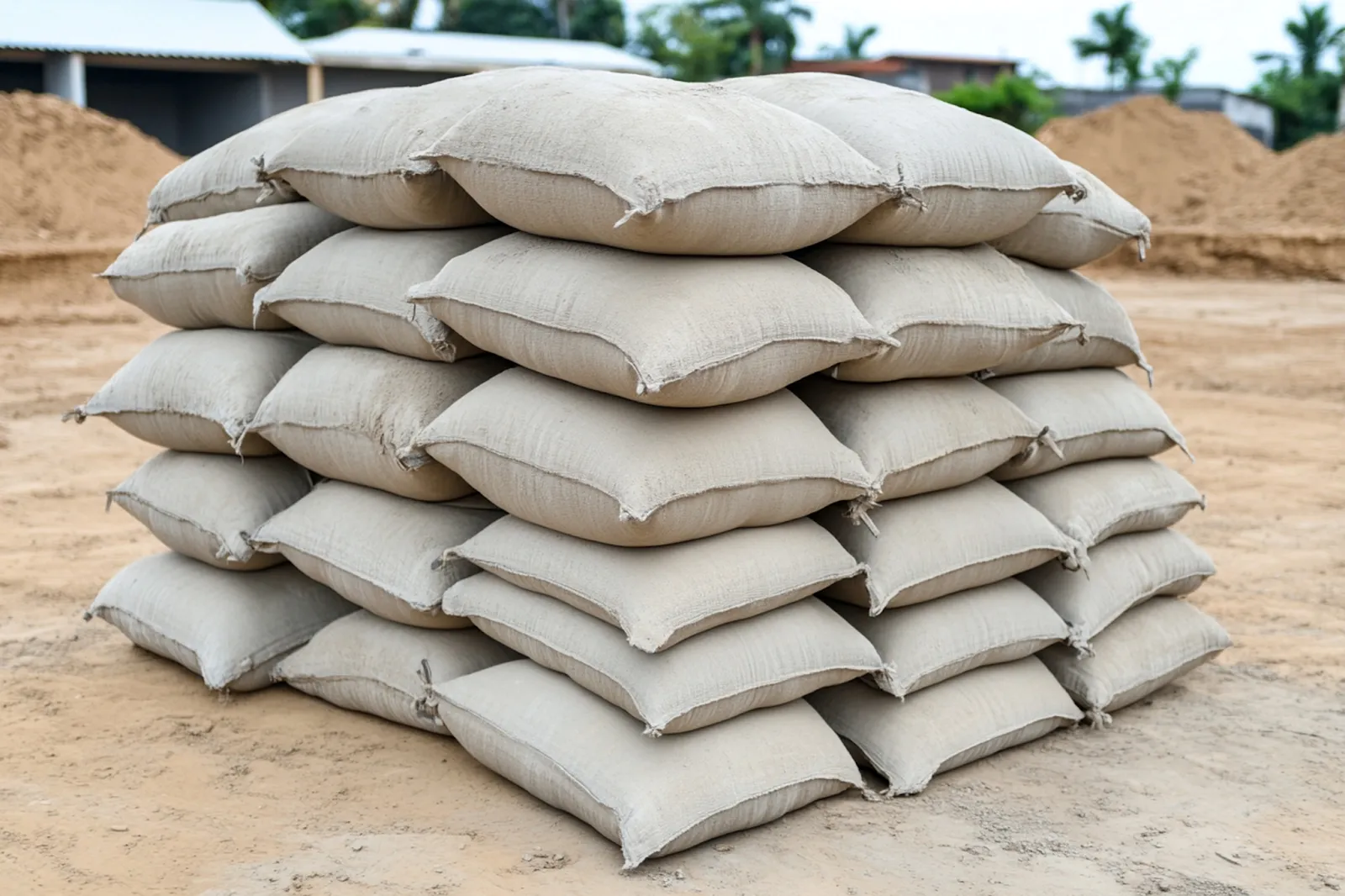 a pile of sand bags