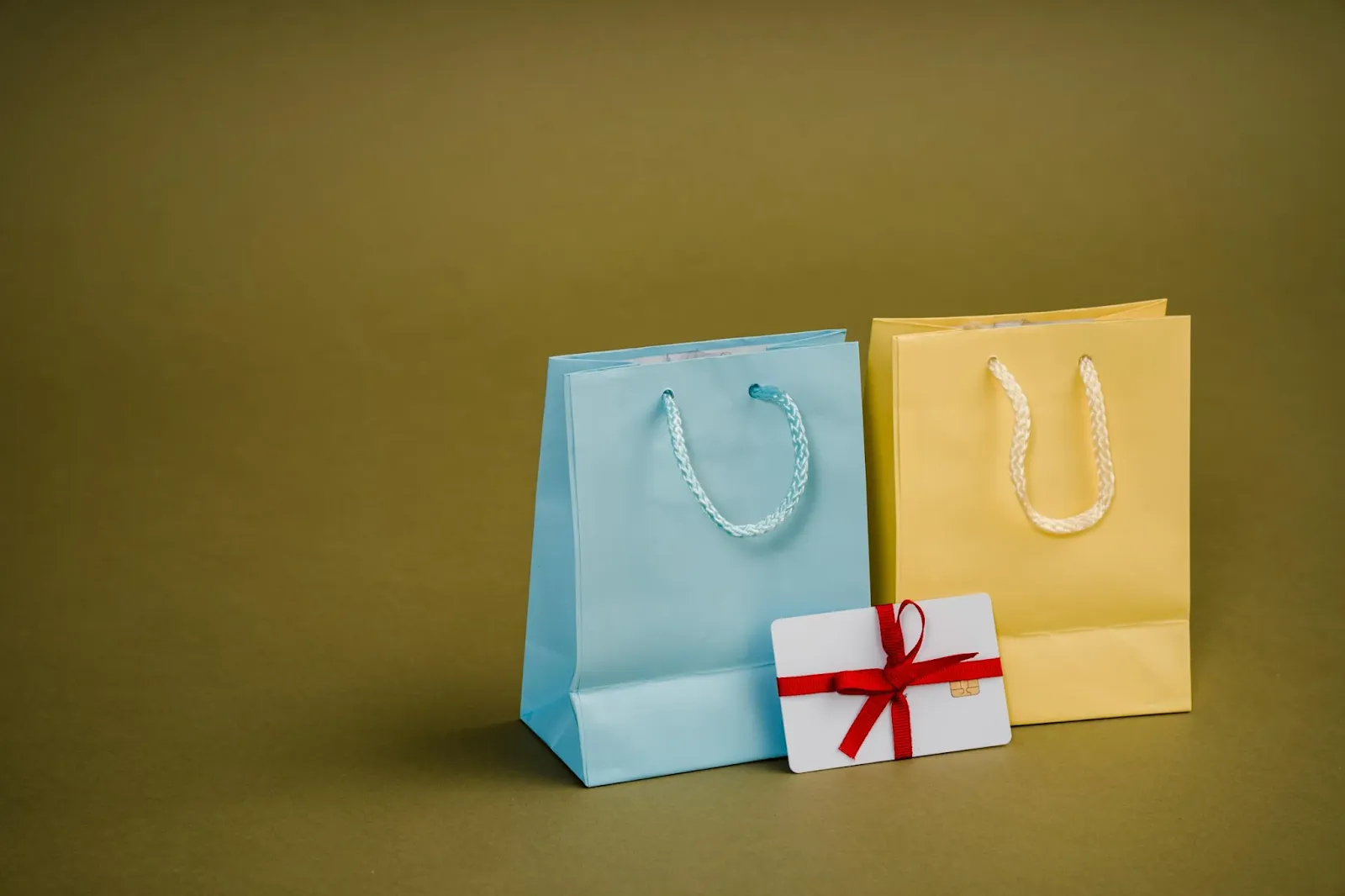 brightly-coloured gift bags