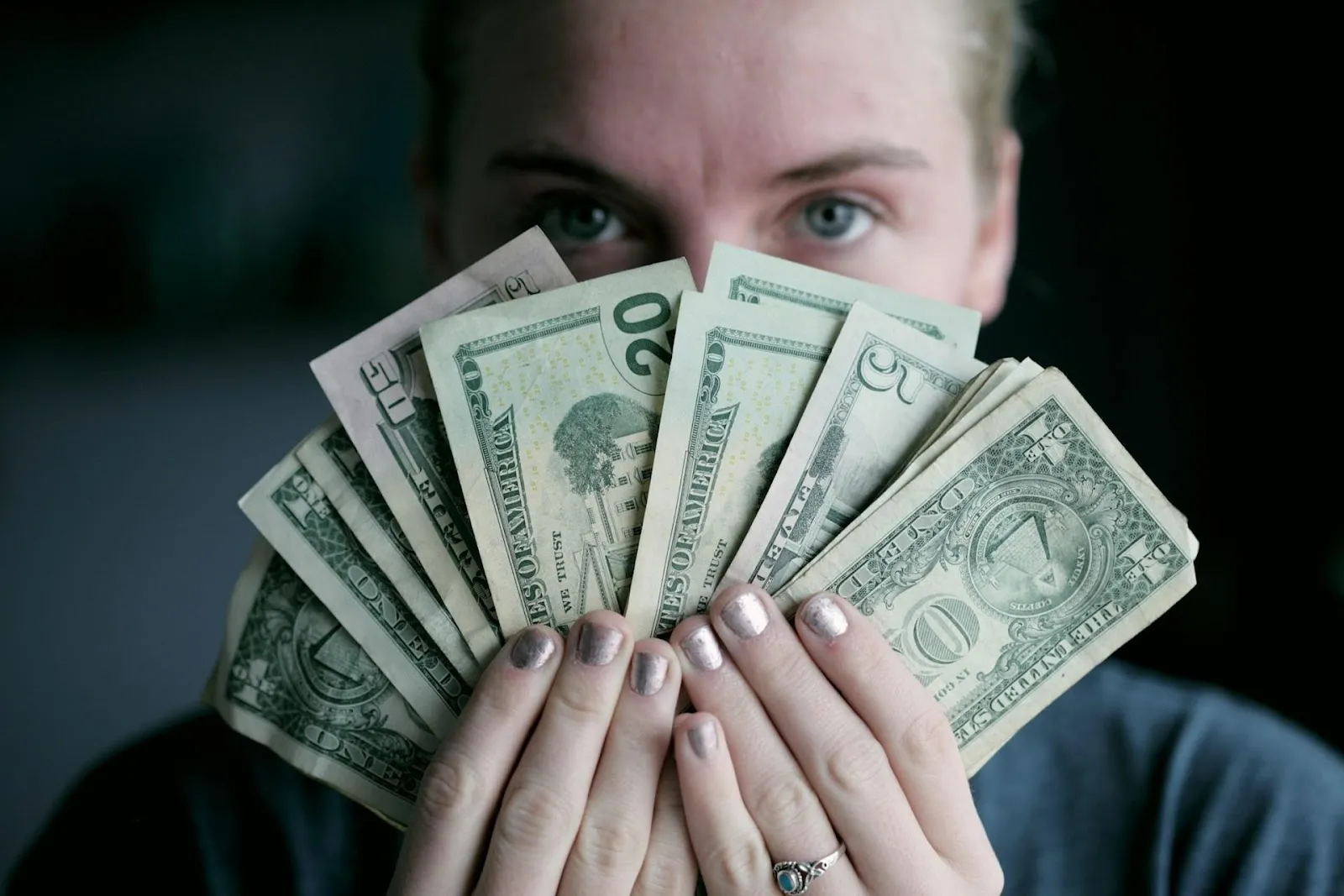 Woman holding cash