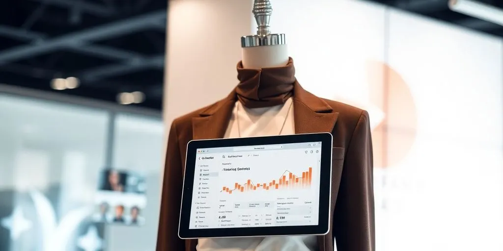 Sleek fashion retail items with digital marketing elements.