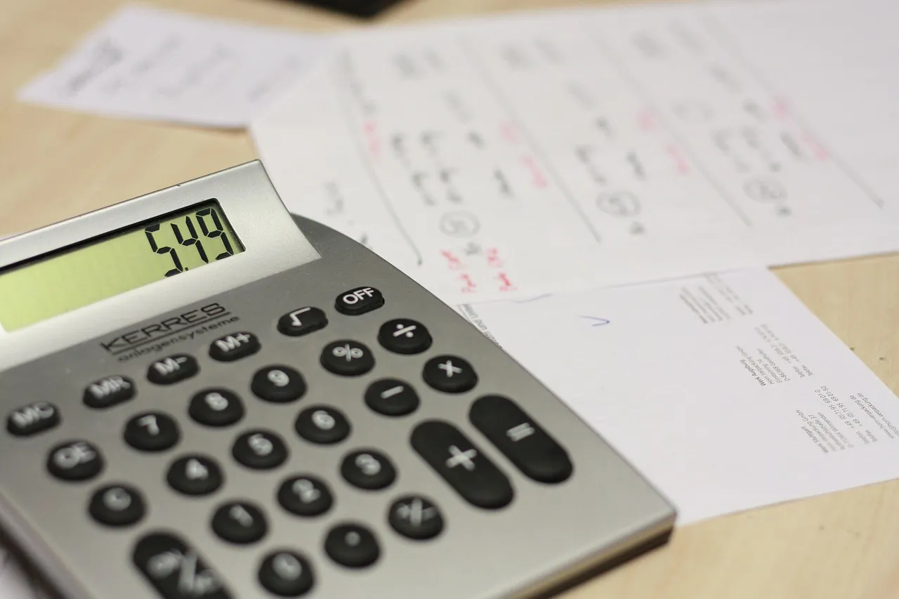 Calculator on table 