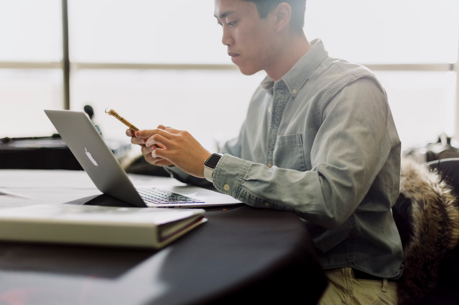 An entrepreneur checking his business' financial performance