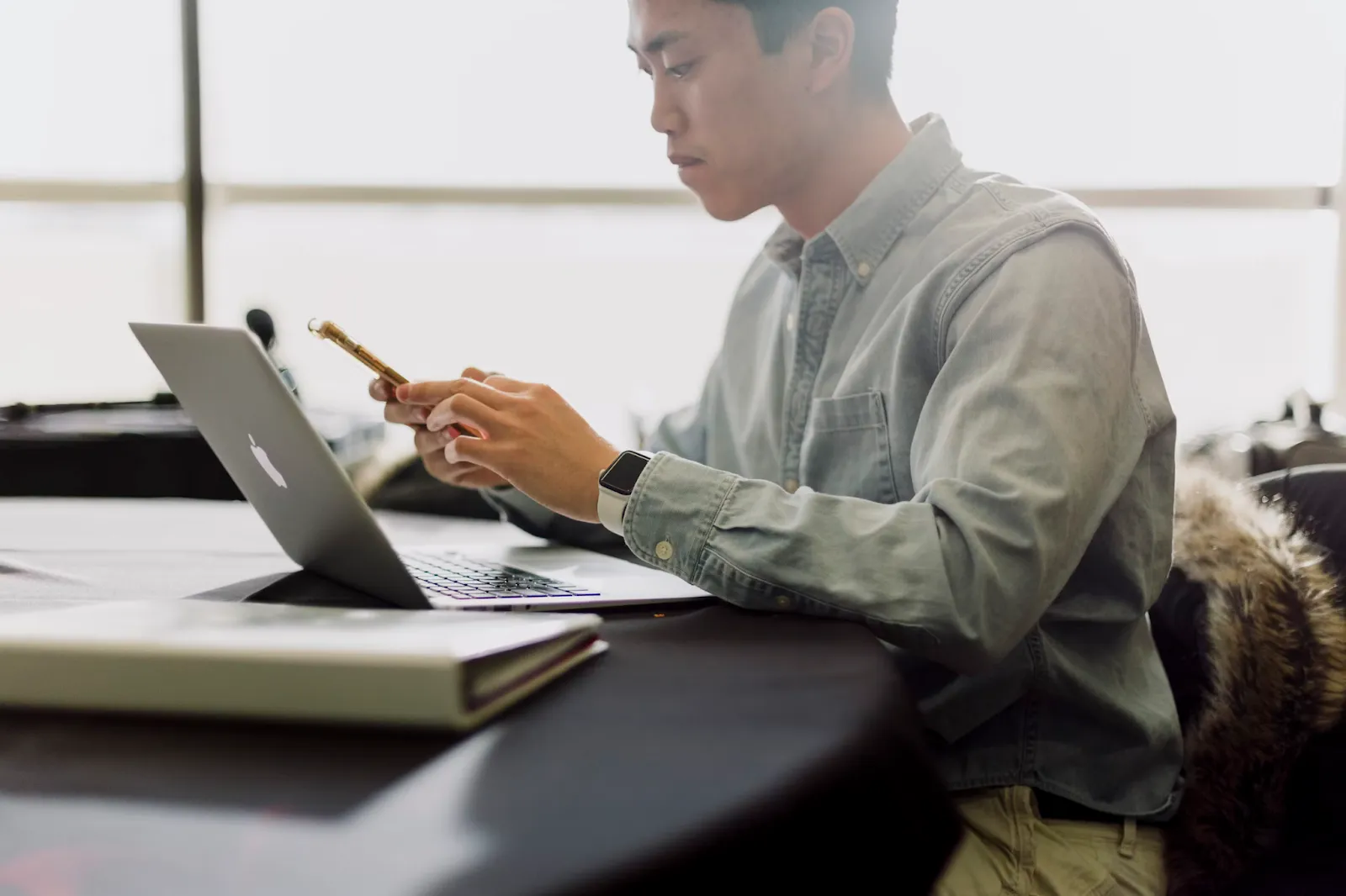 An entrepreneur checking his business' financial performance