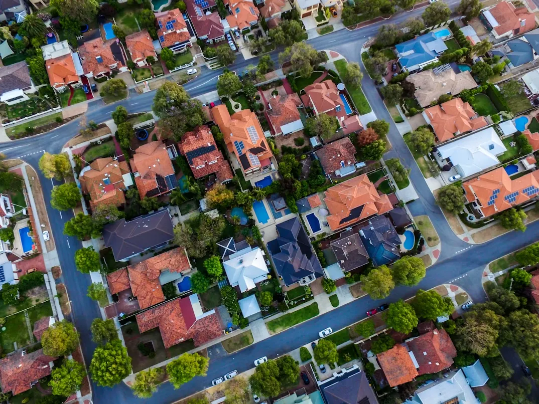Top view of houses