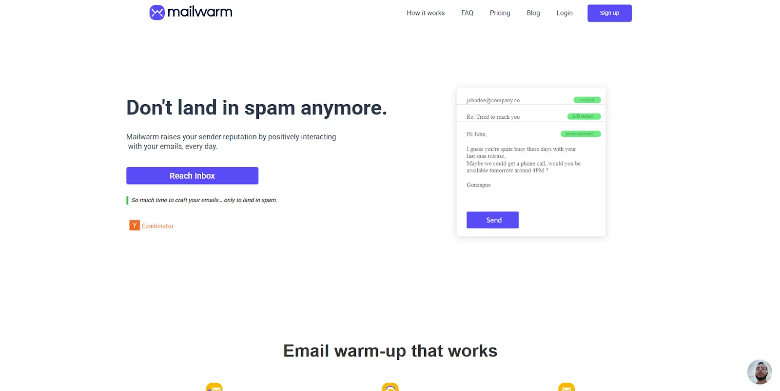 Screenshot of Mailwarm