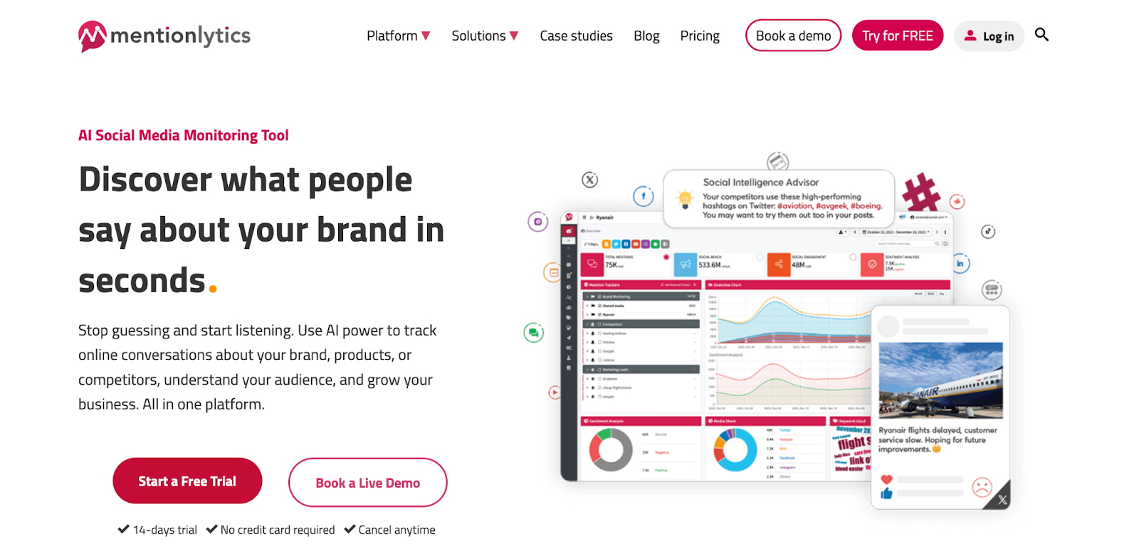 Screenshot of MentionLytics