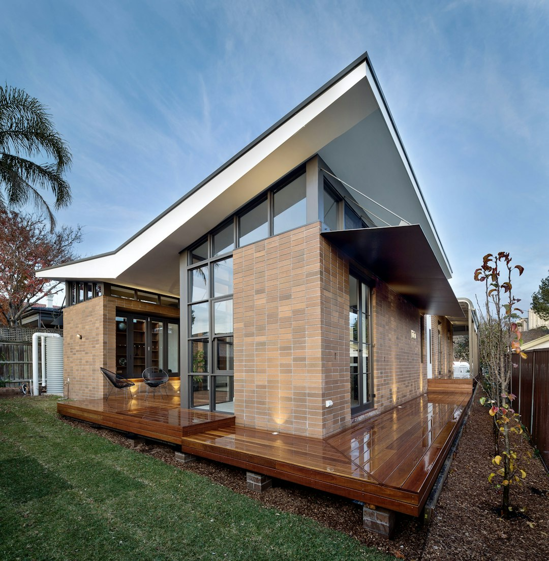 A house with glass front