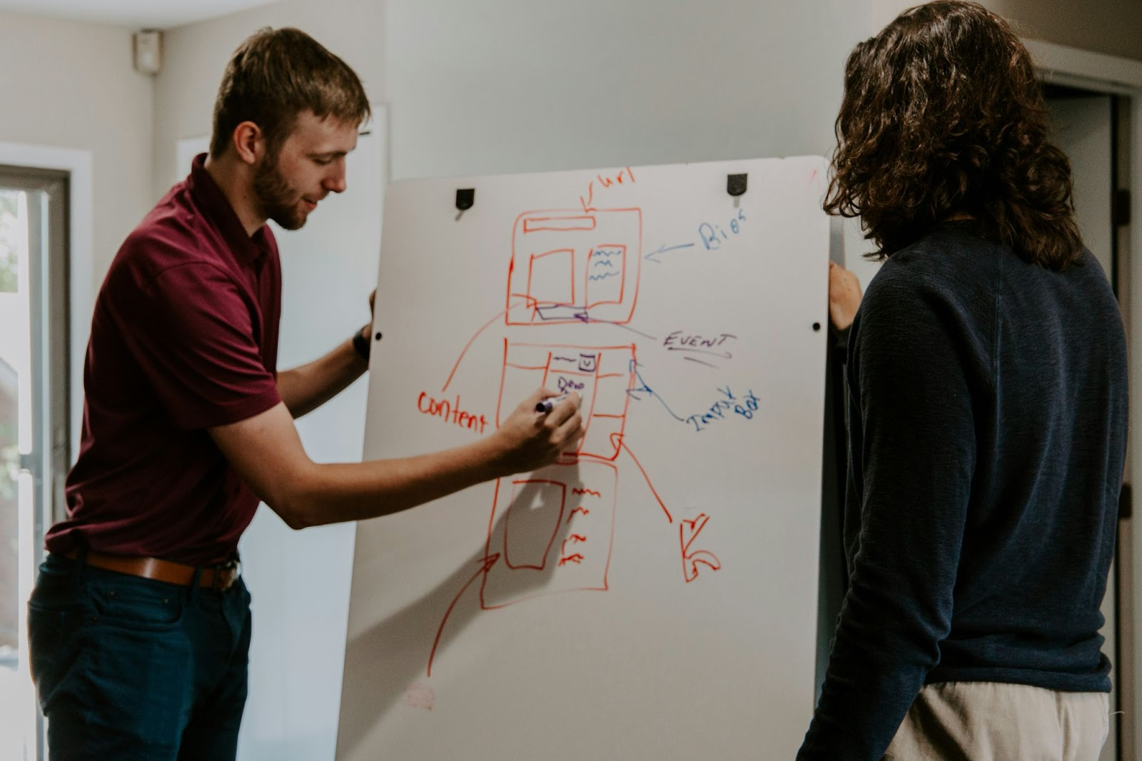 Person writing on a whiteboard