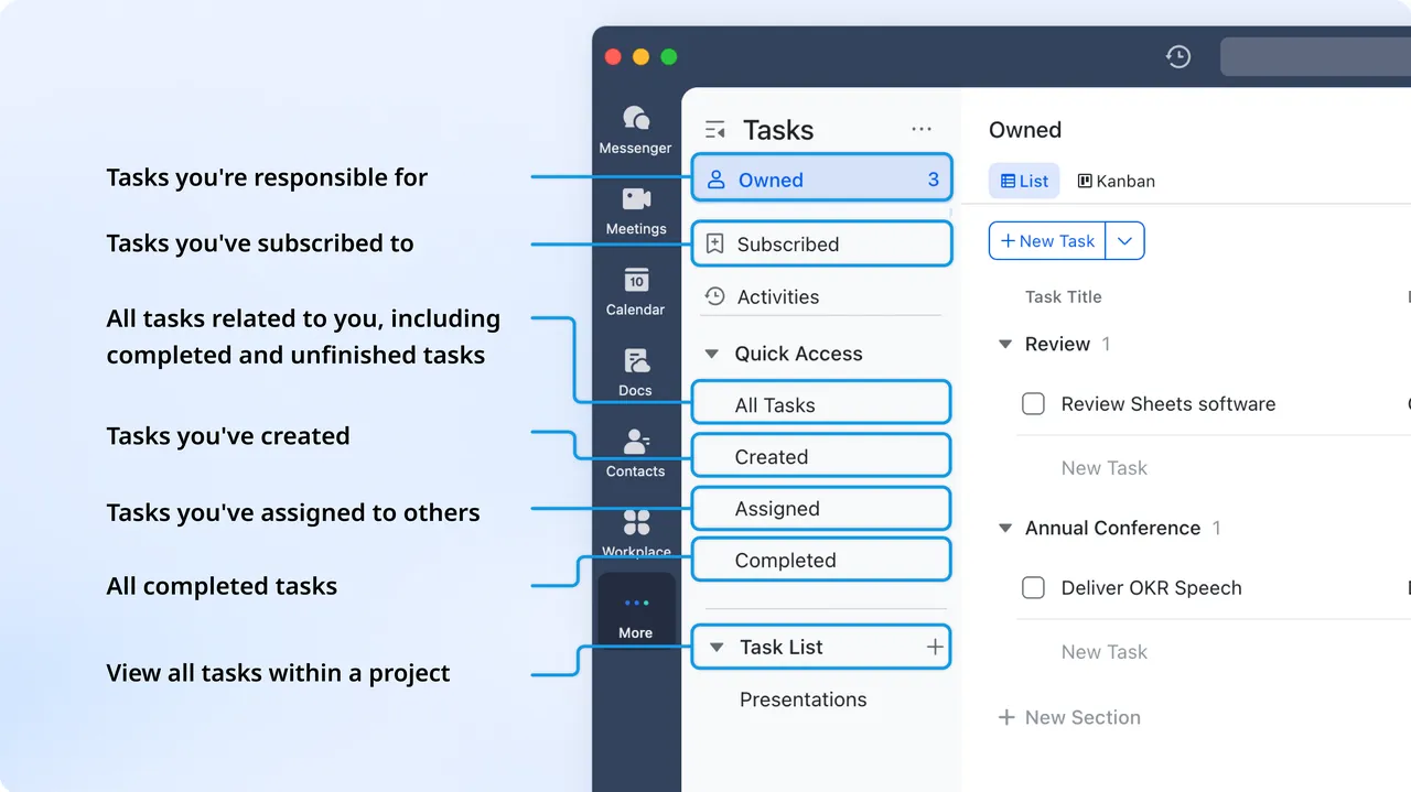 Lark task management