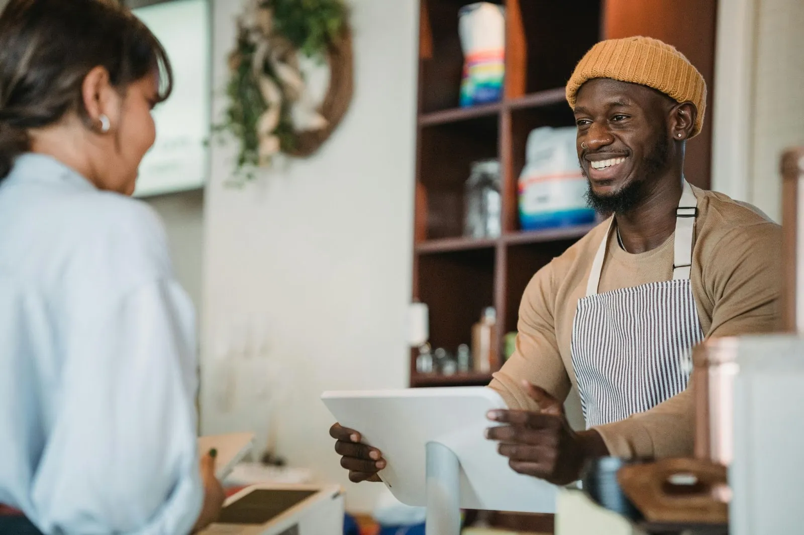 Smiling barista