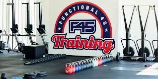 Functional F45 training logo on gym wall