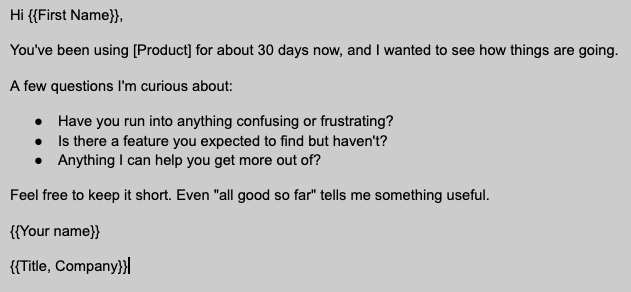 30-day check-in email template example
