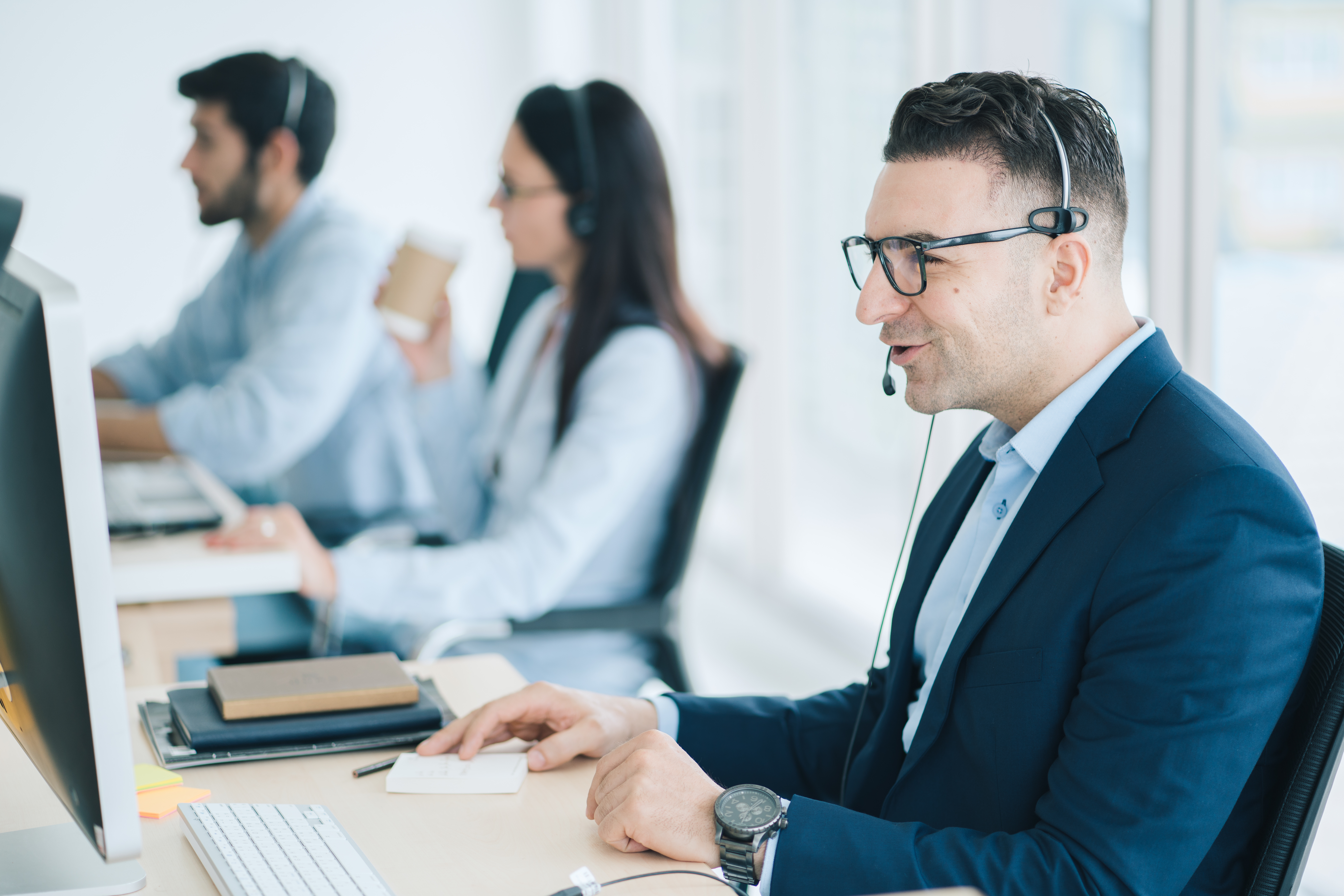 Male customer service agent