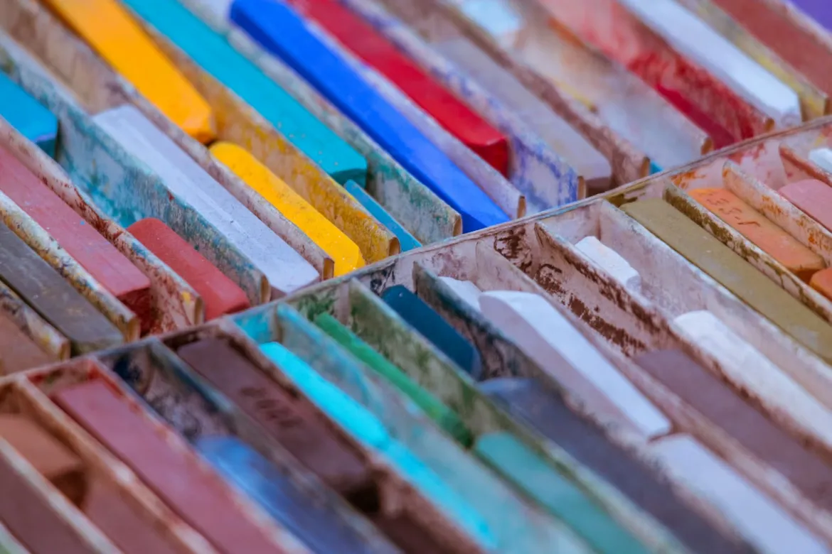Photo of colour chalks