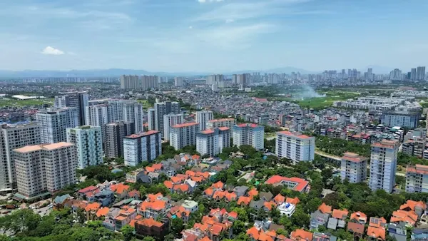 Ariel view of a city