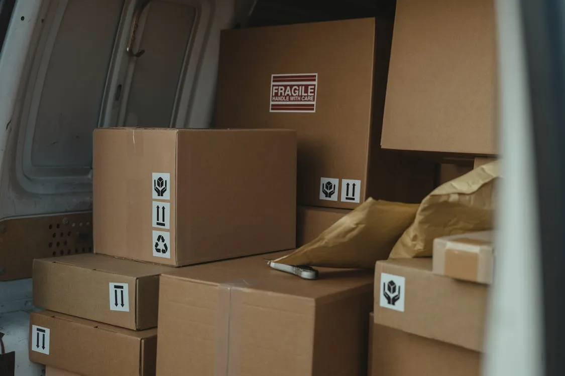 Van stacked with parcels