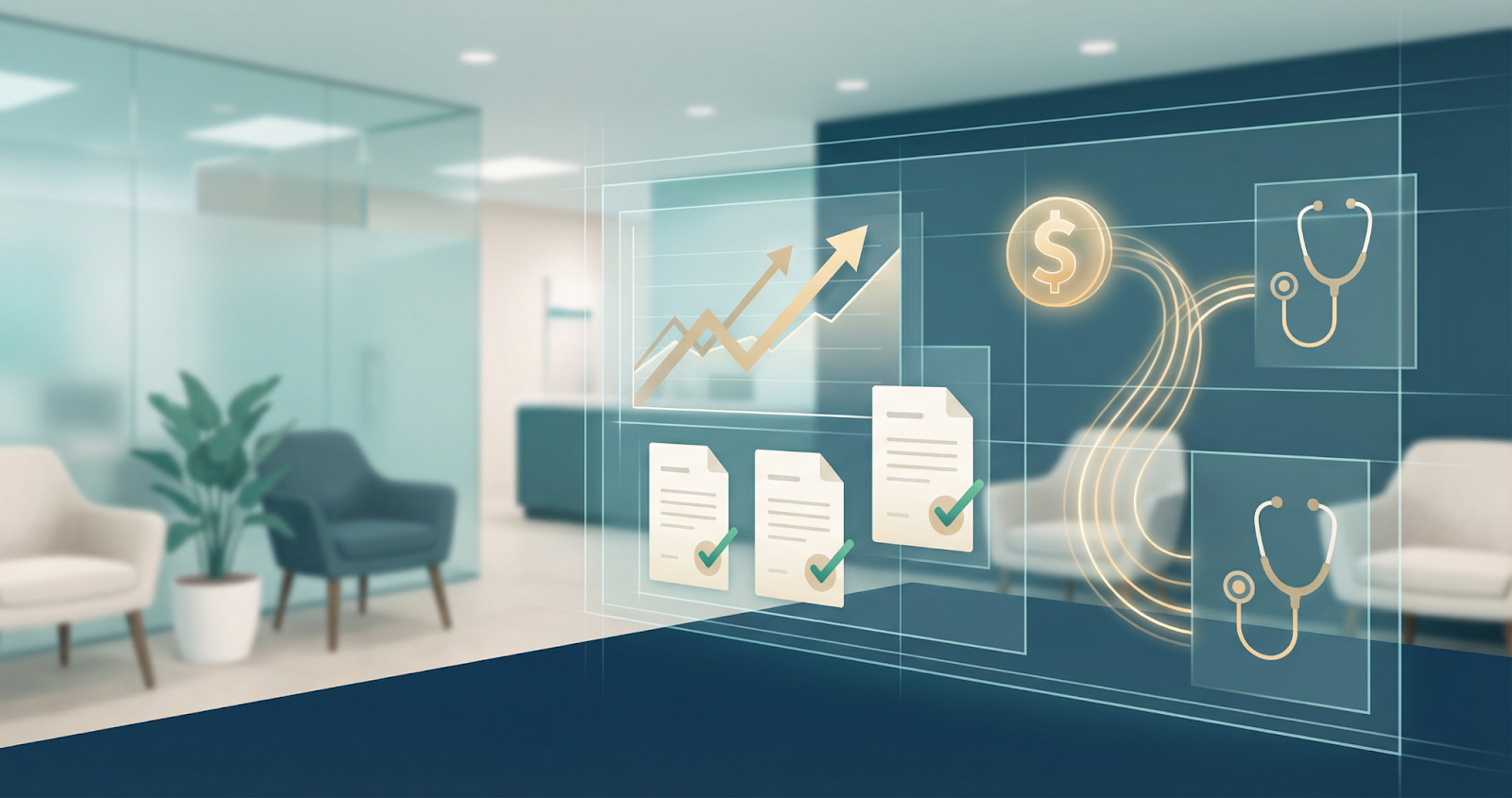 Healthcare waiting room illustration