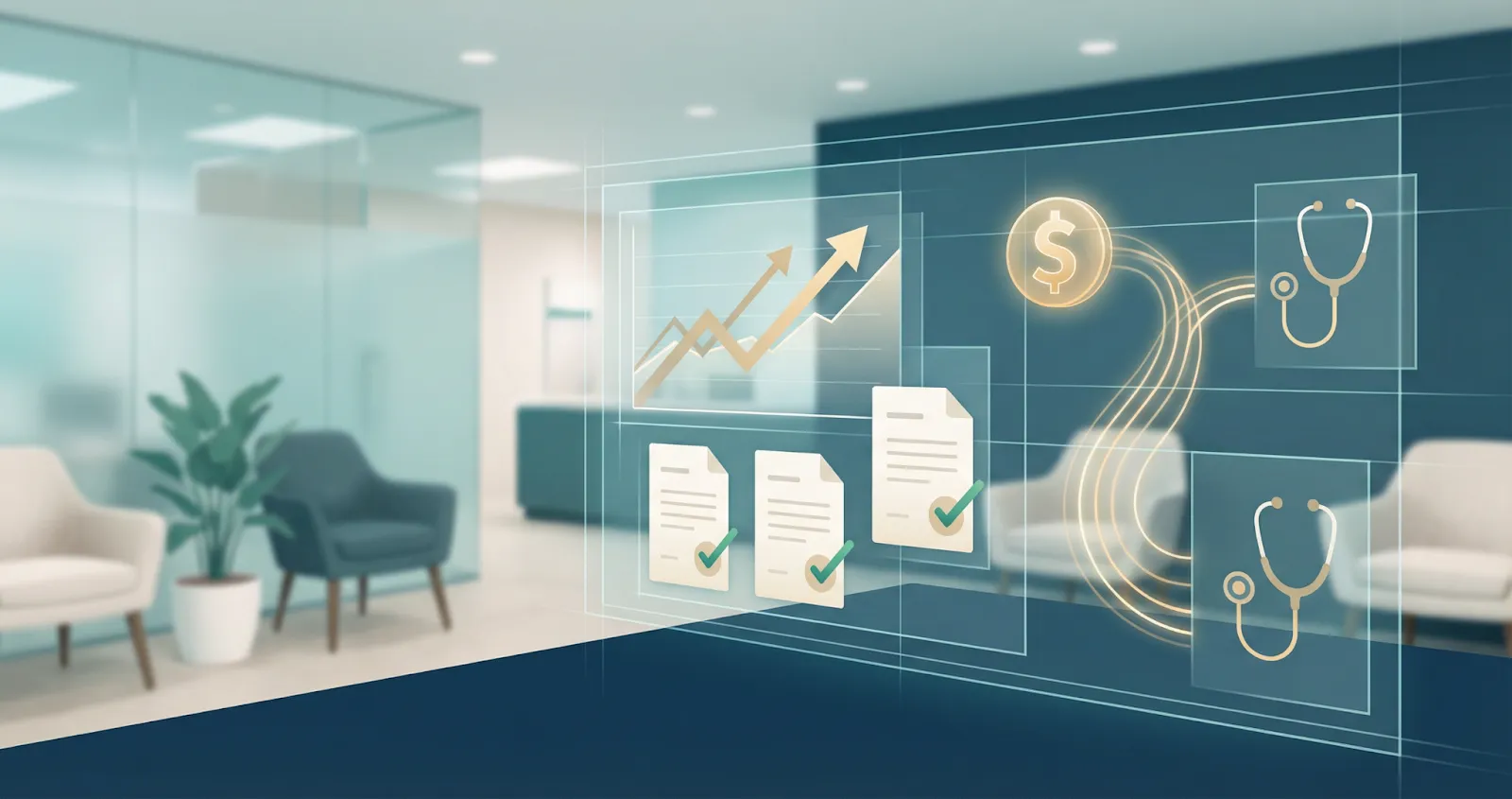 Healthcare waiting room illustration