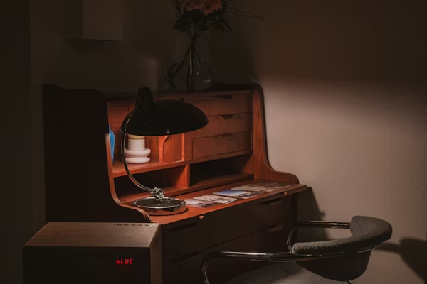 Lamp on a desk