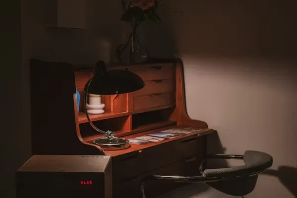 Lamp on a desk