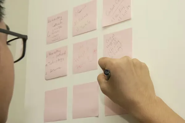 Post-it notes on a wall