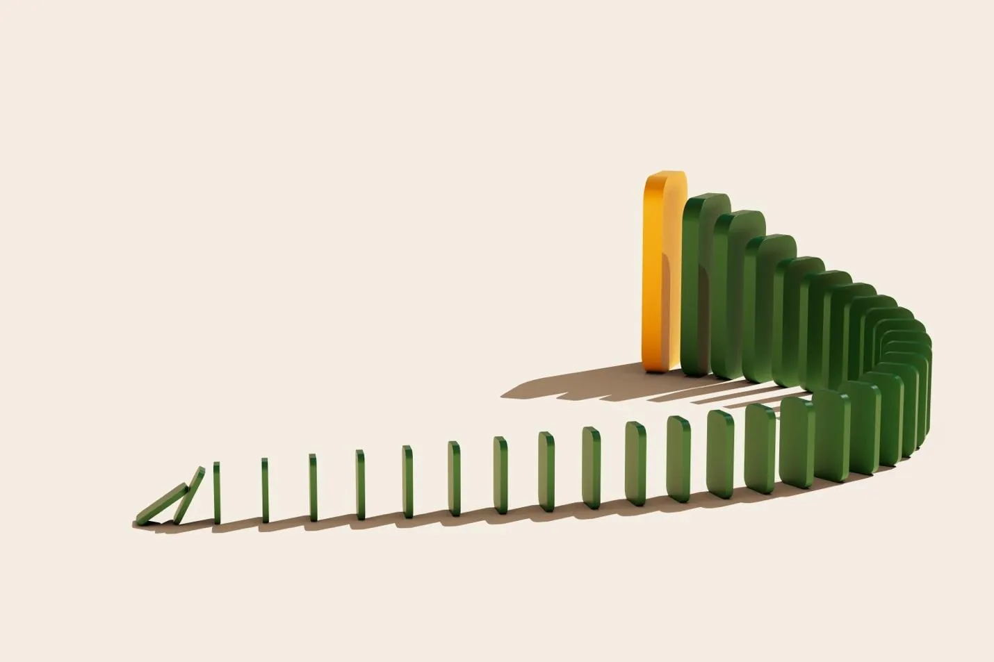 Domino effect graphic