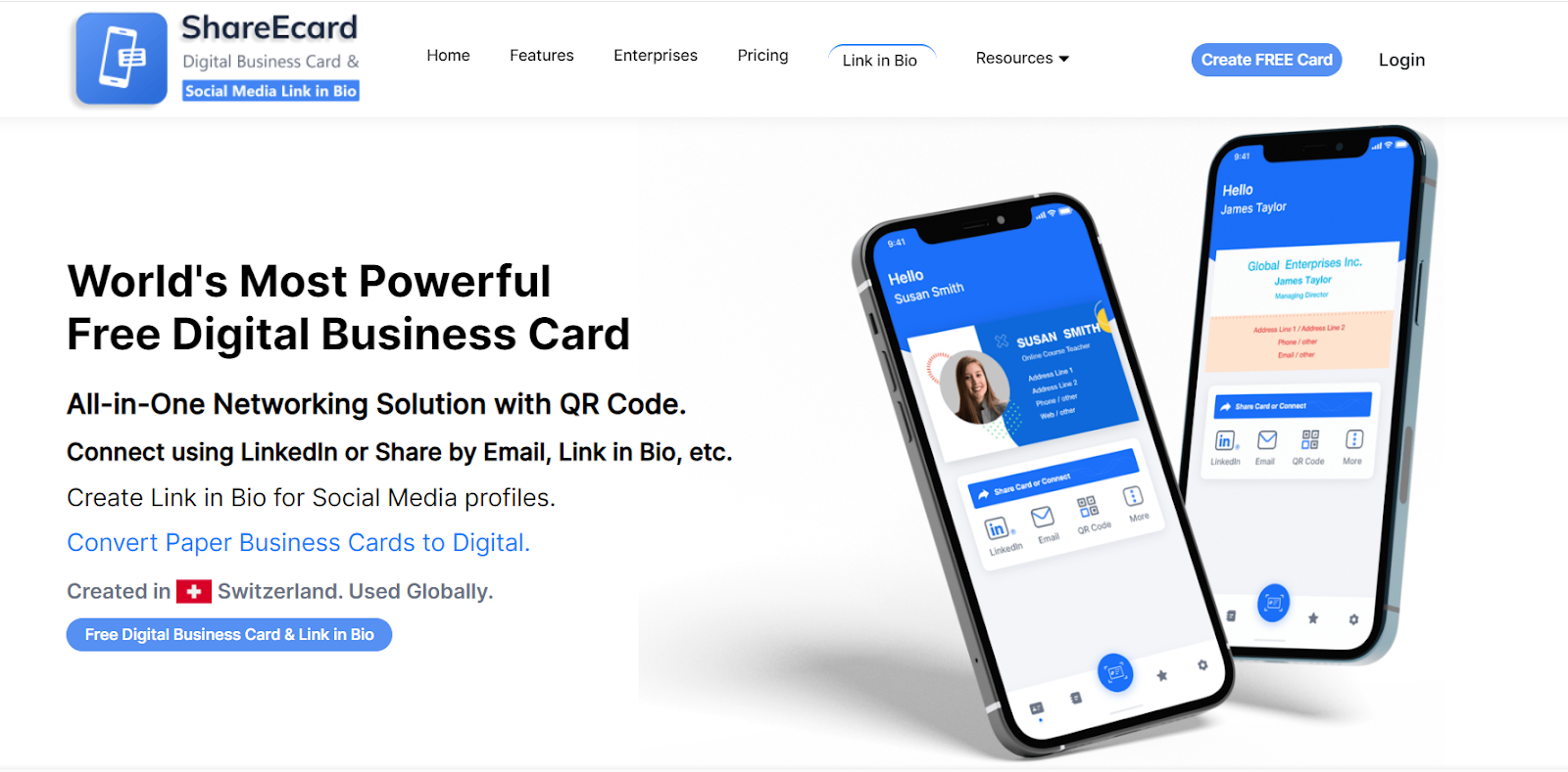 Shereecard website home page