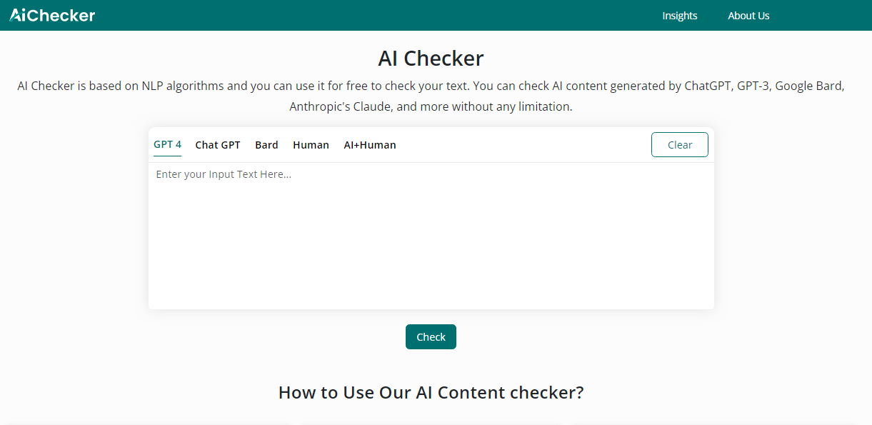 AI checker writing tool