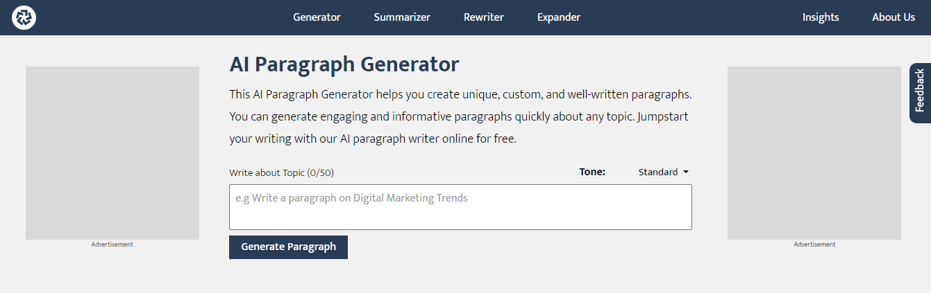 ai paragraph writing tool