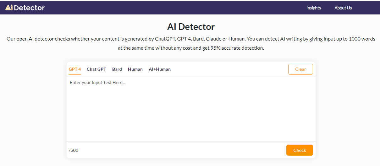 AI detector content tool for writing