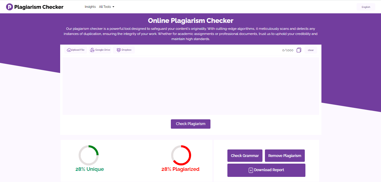 pagiarism checker writing tool