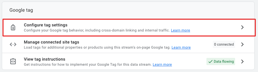 Configure tag settings in GA4