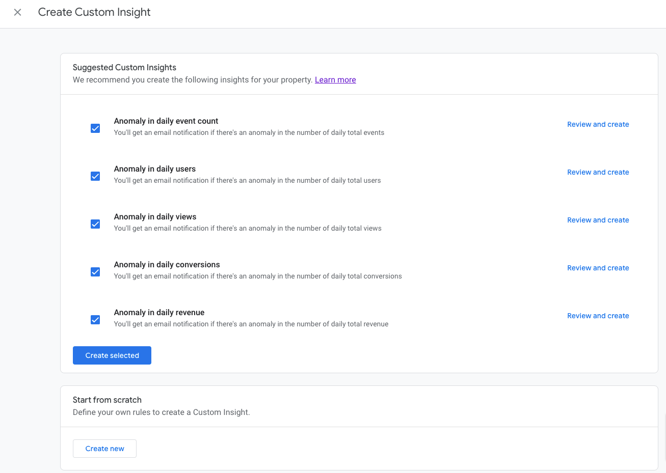 the ability to create custom insights is one way GA4 is better than UA