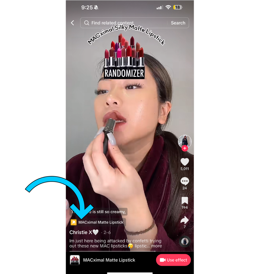 MAC Cosmetics branded effect