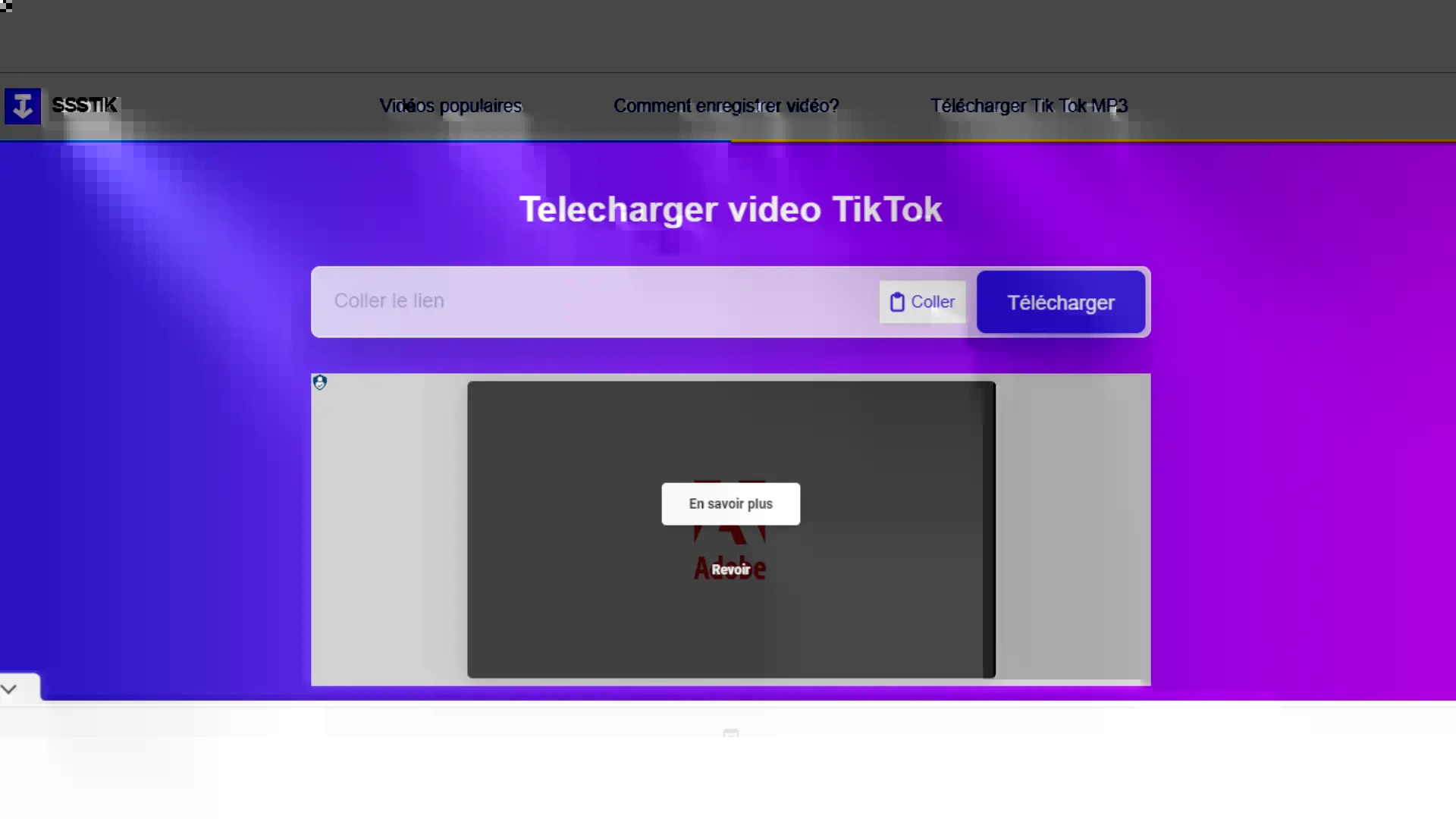 Coller le lien de la vidéo TikTok pour télécharger votre vidéo TikTok sans filigrane