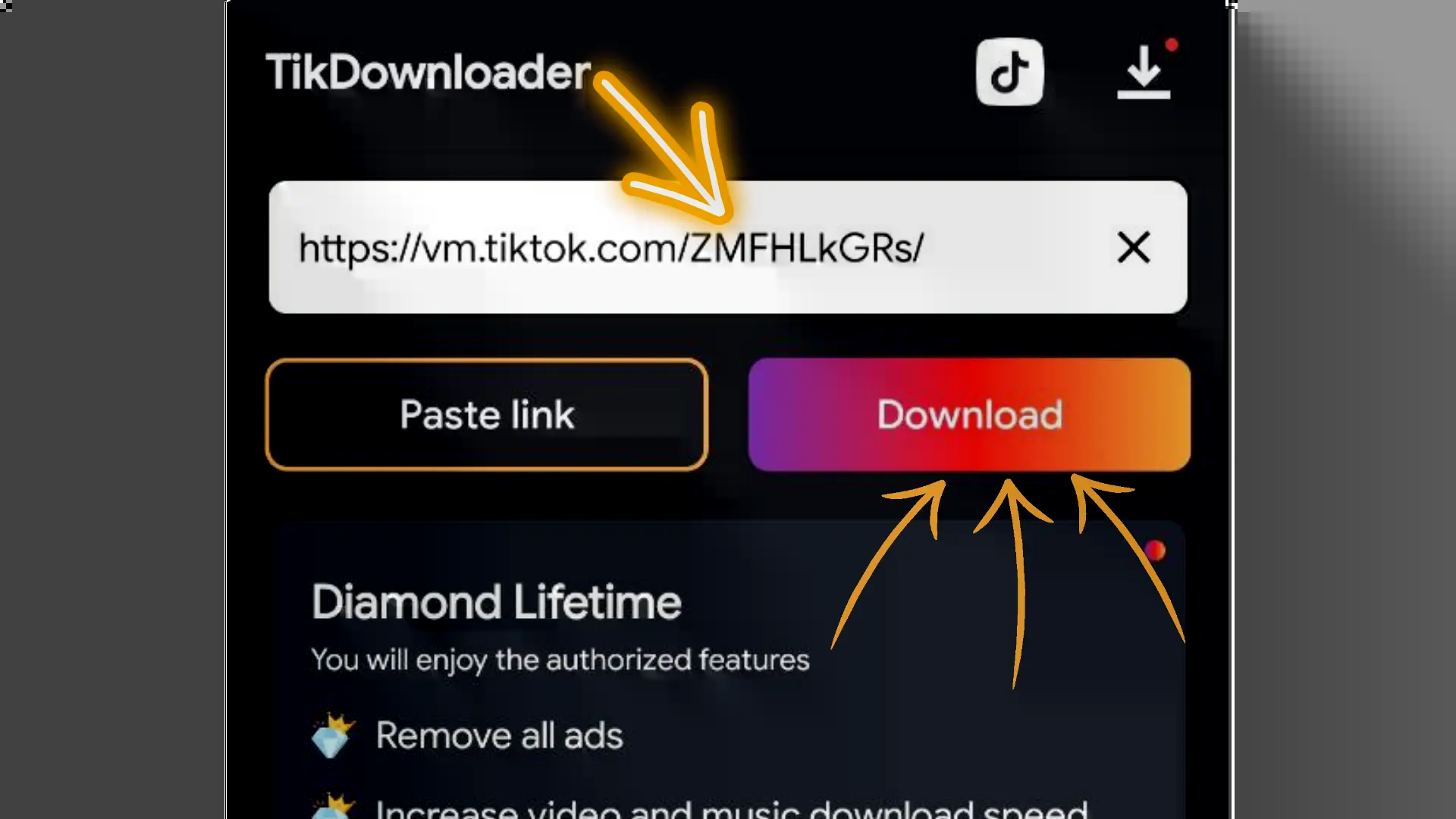 Comment coller le lien de la vidéo TikTok à télécharger sans filigrane dans l'application Video Downloader for TikTok