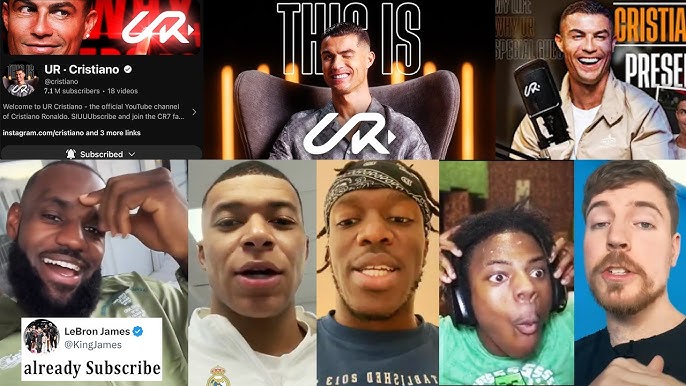 Famous Reaction On Ronaldo's BRAND New YouTube Channel - UR · Cristiano