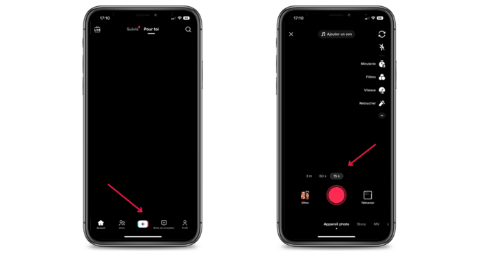 Cre?er une vide?o TikTok