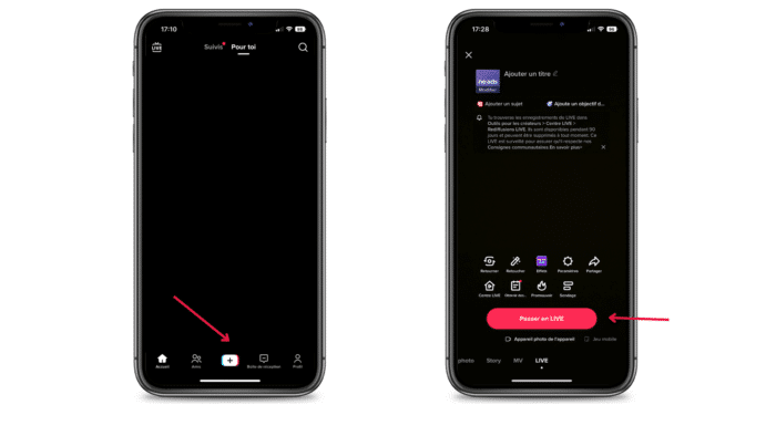 Creer un live TikTok