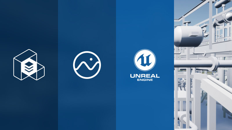 Nextspace 3D combined with Cesium terrain and map tilesets, all rendered in Unreal Engine