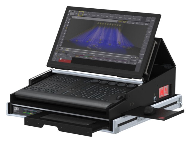 MA Lighting grandMA3 Command Wing in a road case with touchscreen, lighting console hire Perth