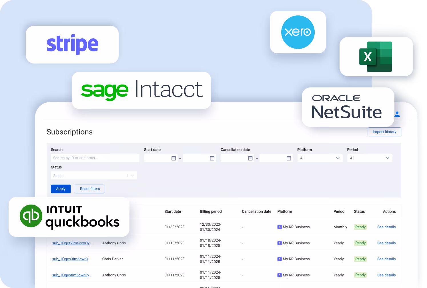 Revenue recgnition software screenshot