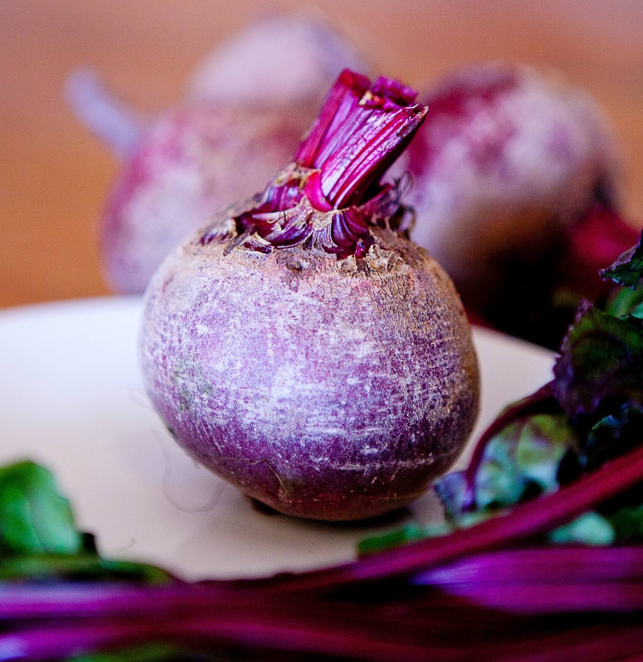 Eine Rote Beete als saisonales Superfood im Herbst.