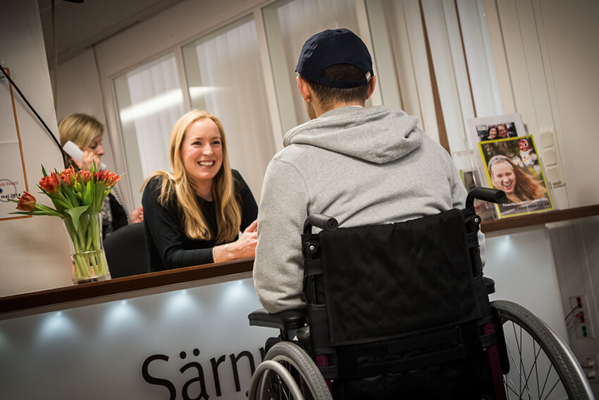 Receptionen på Särnmarks kontor.
