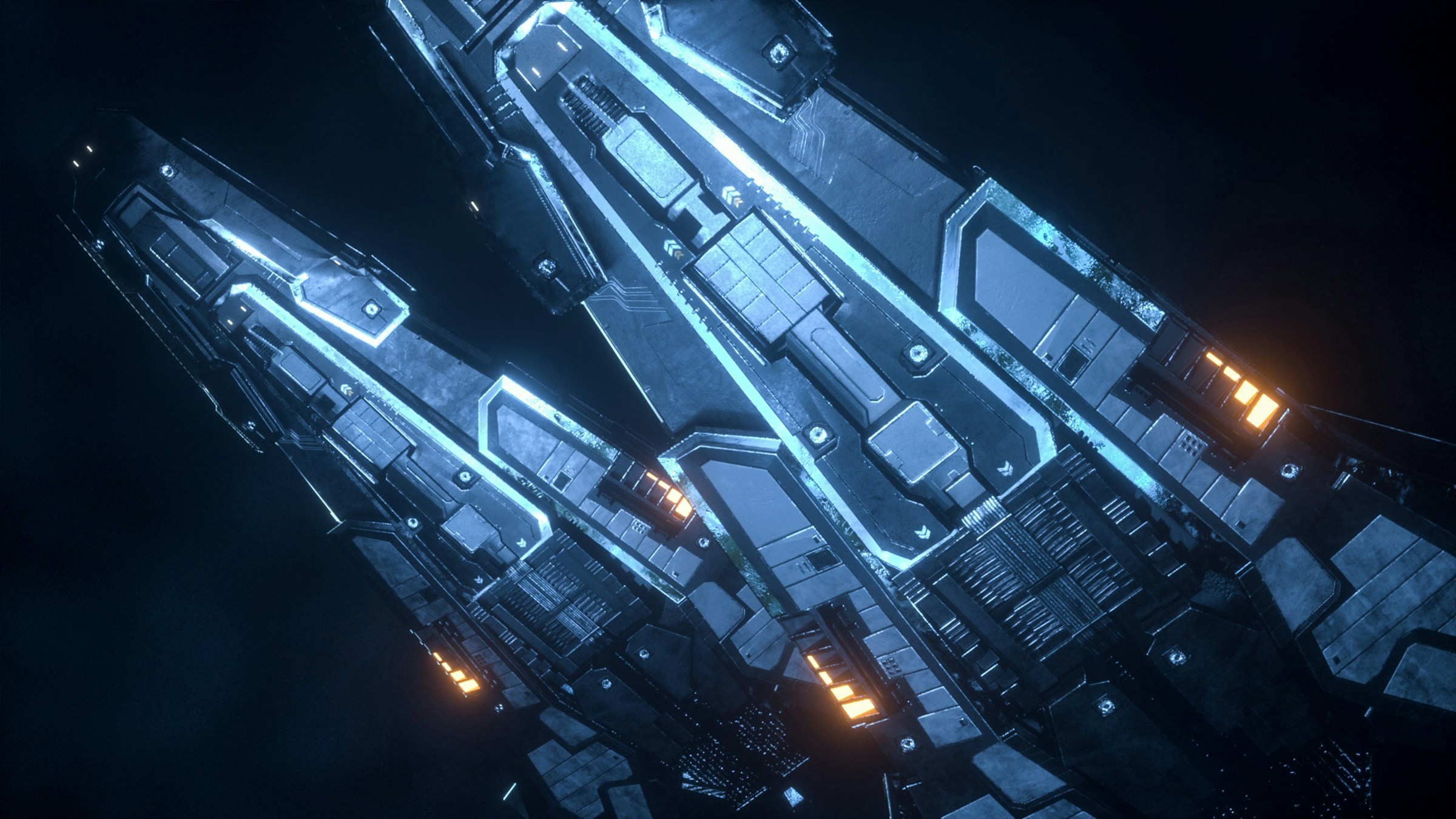 Close-up of a spaceship.