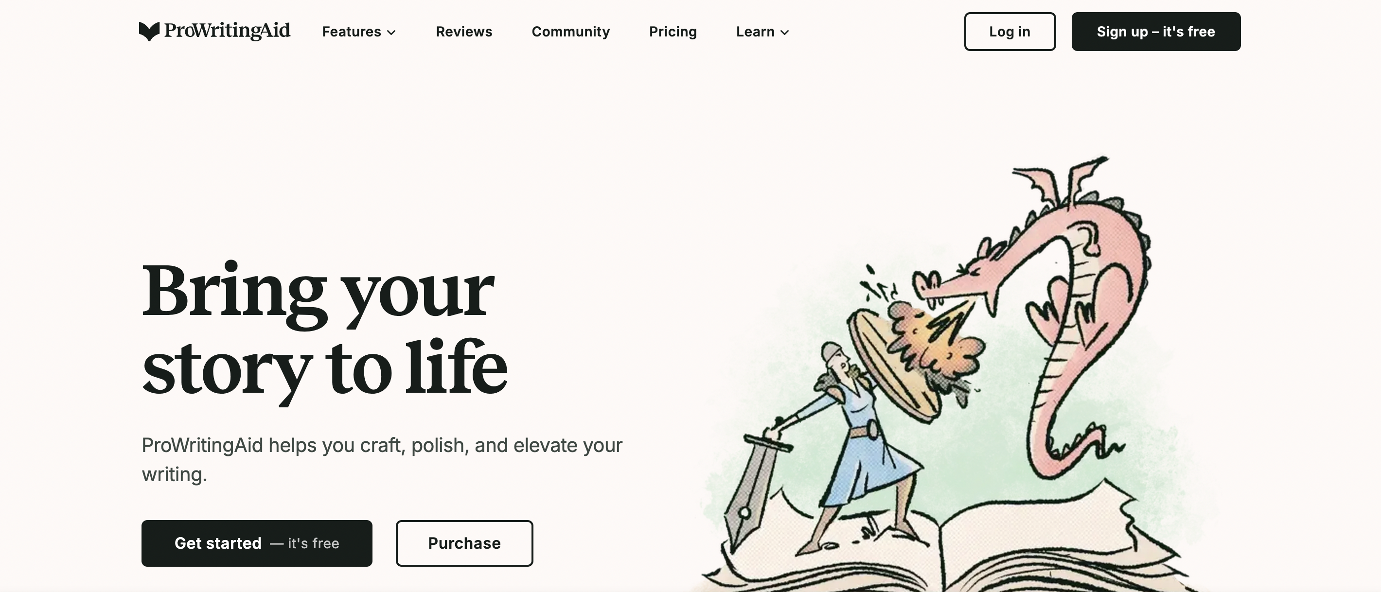 A screenshot of the ProWriting Aid website.