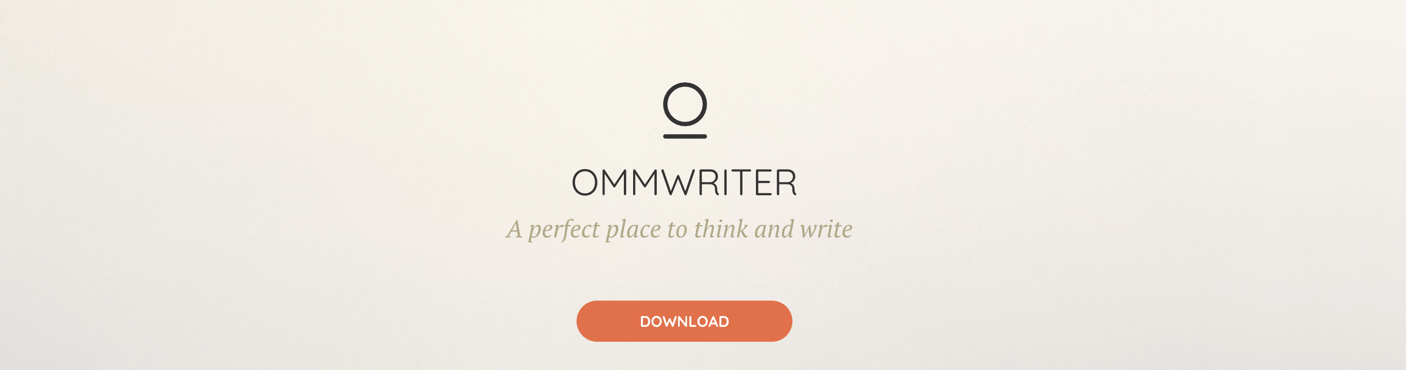 Screenshot of the OmmWriter homepage.