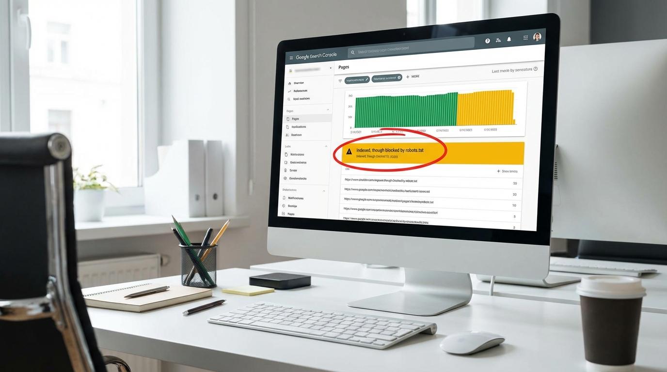 Search Console-rapport om indeksering på skærm